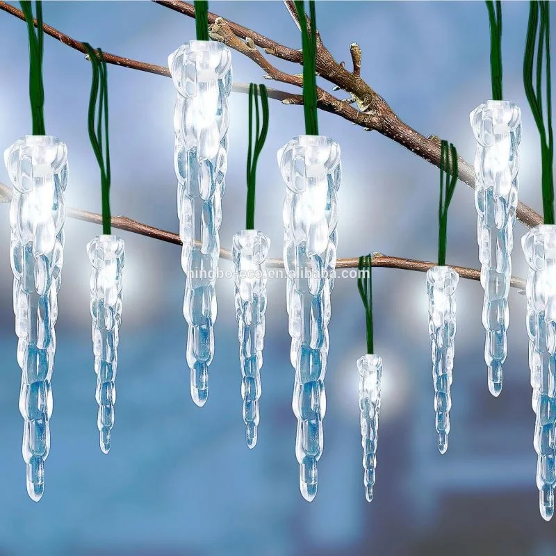Outdoor Christmas Garden Tree Decoration 20 Led Icicle Solar Powered Waterproof Fairy Motion Sensor  Light