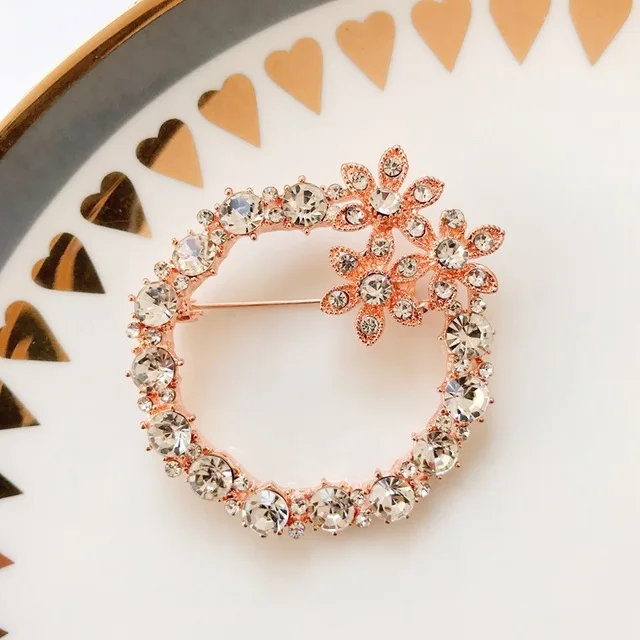 Vintage Crystal Brooch Pin Dress Rhinestone Decoration Buckle Jewelry