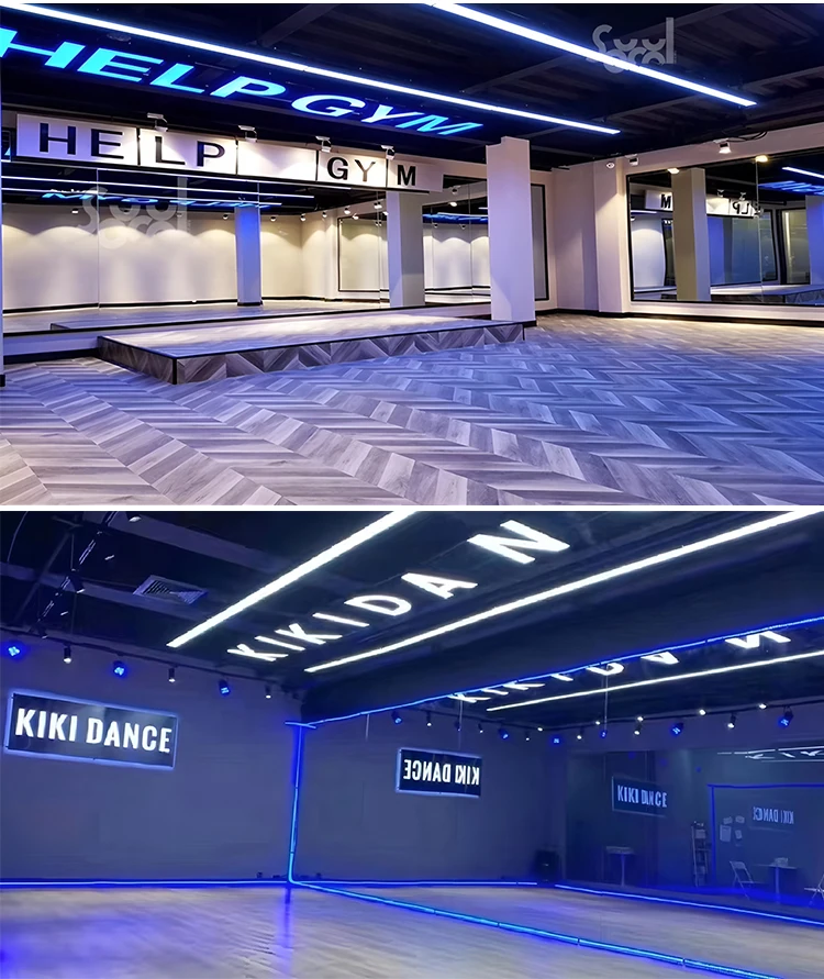 product modern style creative letter shape led digital lamp customized ceiling chandelier for stage dance room-9