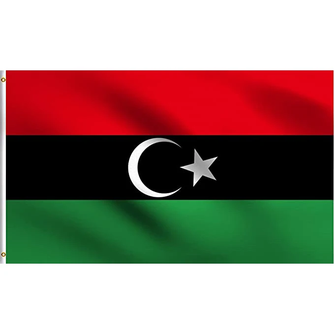红色警戒利比亚国旗图片