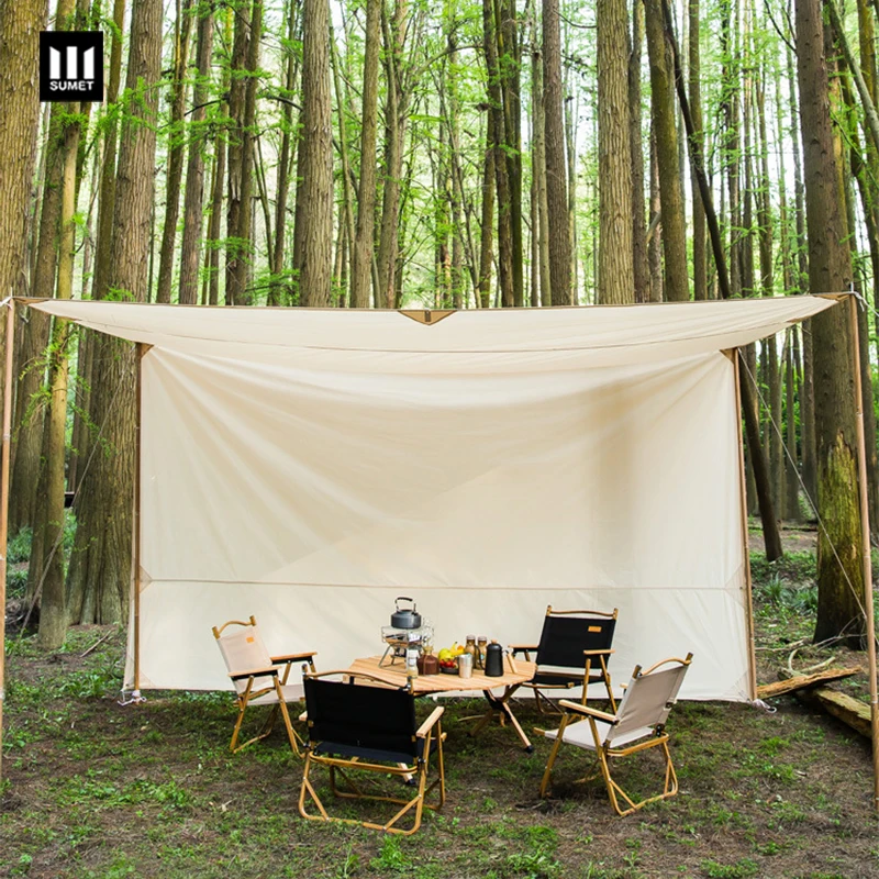 Outdoor Oversized Tc Cotton Roof Tent Awning Rain Shed Lshaped Tent