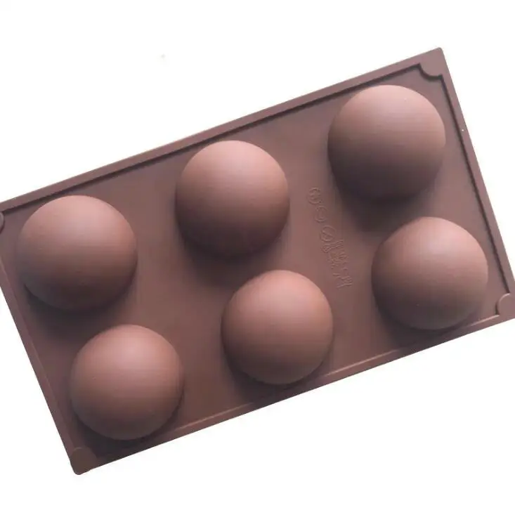 6 Cavities Large Half Circle Chocolate Mold For Desserts Cake Making