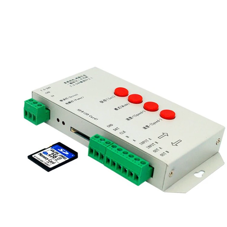 DC5-24V T-1000S rgb digital DMX512 Pixel full color Controller+256MB SD Card LED 2048 Pixels Controller