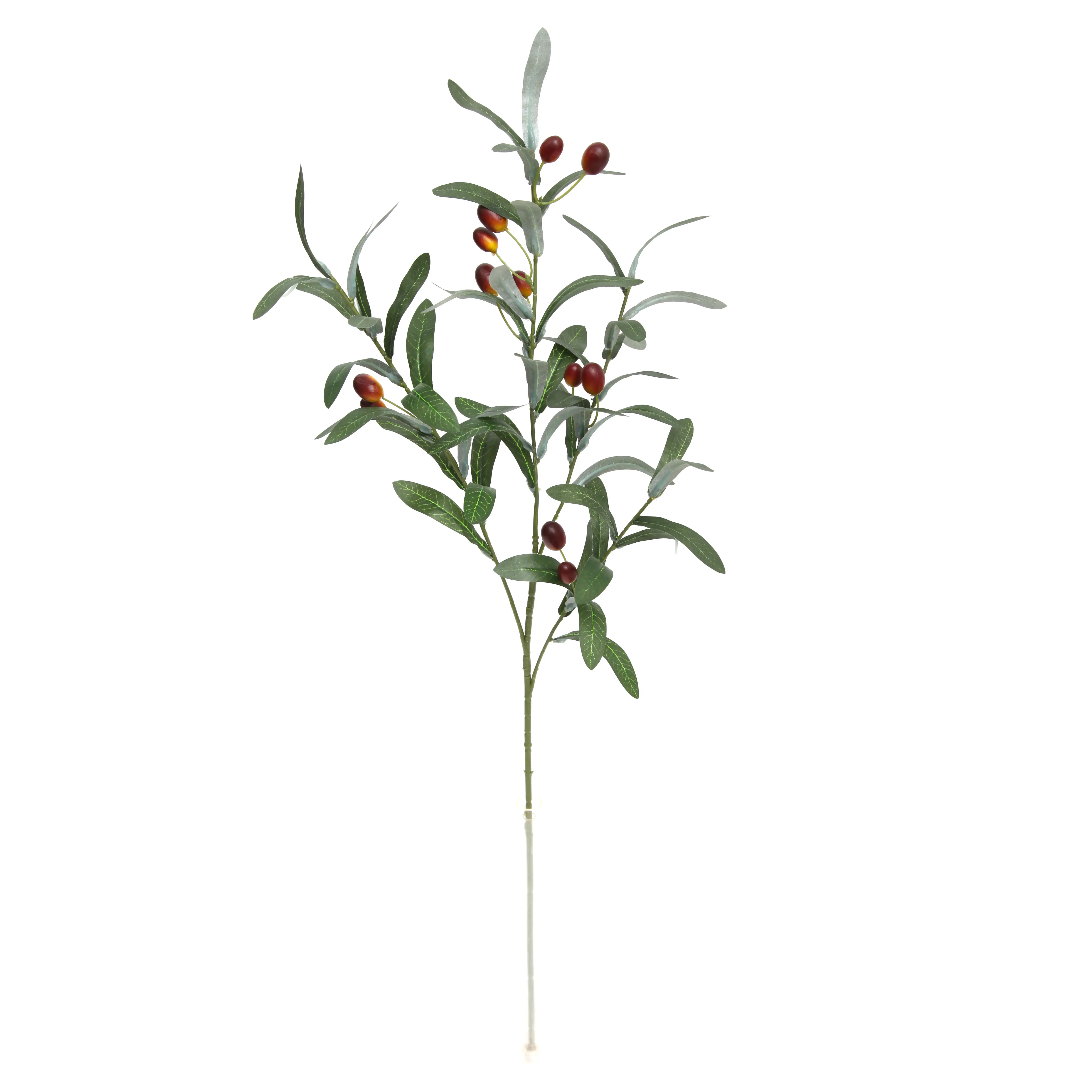Tcf Green Artificial Olive Leaves Faux Greenery Stem 76cm Plants