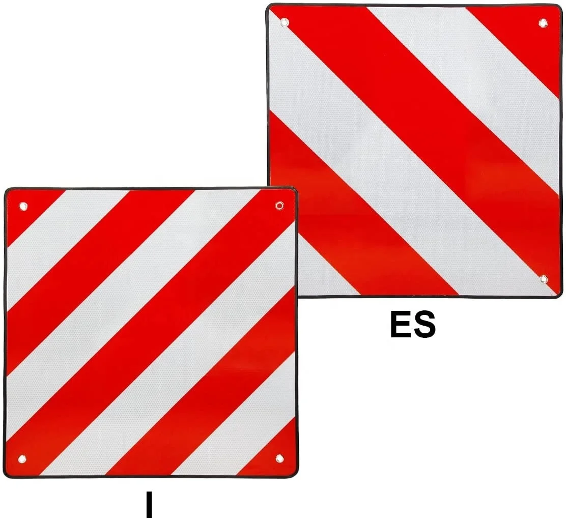 2合 1 铝反射后警告板对西班牙和意大利红白相间的 50x50 cm房车反射