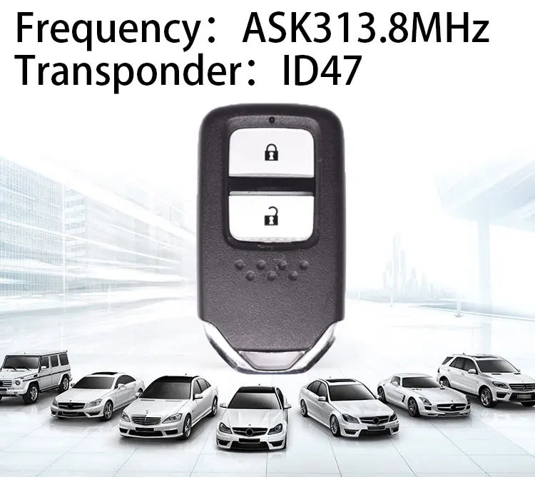 Original Car Key Fob Frequencies A2c83158600 2 Buttons 313.8mhz Id47 Smart Remote Key Keyless