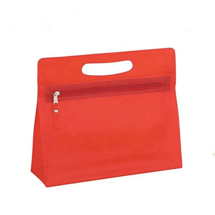 Clear Translucent Pvc Plastic Zippered Cosmetic Toiletry Bag Bolsa De