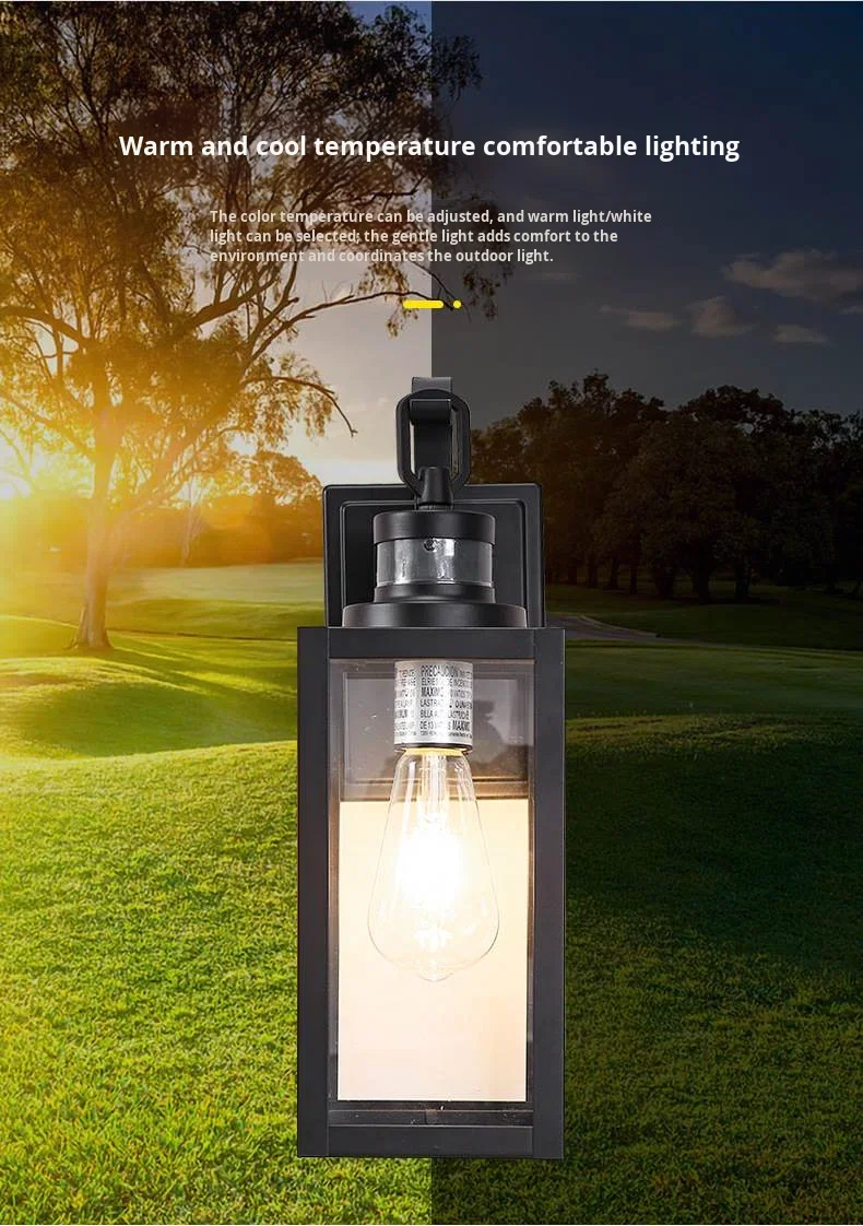 product american style square garden outdoor wall lamp socket waterproof industrial balcony entrance corridor light-2