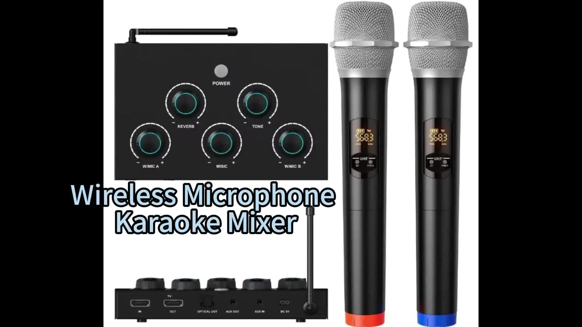 Professional Wireless Microphone Karaoke Mixer Home Theatre