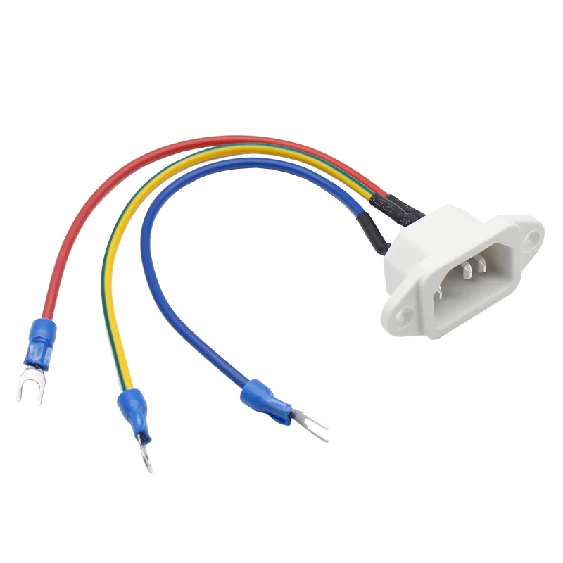 10a 250v 3 Pin Iec C14 Ac Input Connector Snap In Socket With Fuse