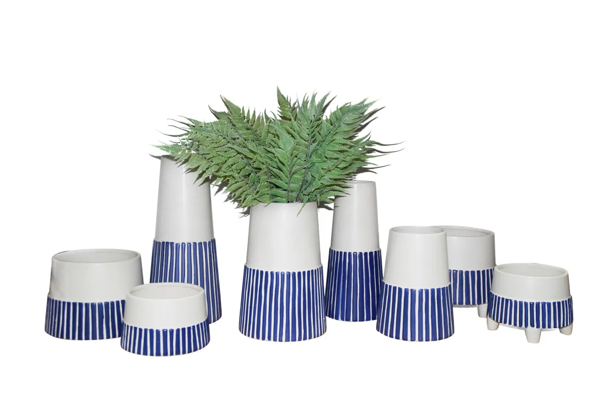 Stripes Ceramic Vases and Pots Home Decoration Wholesales