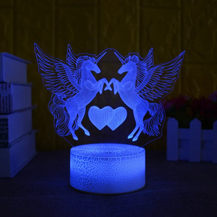 Customizable Animal Shape 3D Illusion RGB7 Colors Led Night Light Teenage Girl Christmas Gifts