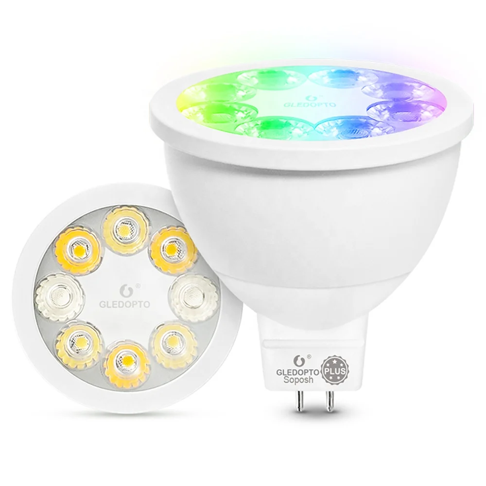 AC/DC 12V MR16 Smart Bulb ZigBee Plus 6 Zone and 4 Zone RF Remote Control No Hub GU 5.3 Smart Bulbs 4W Dual White And Color