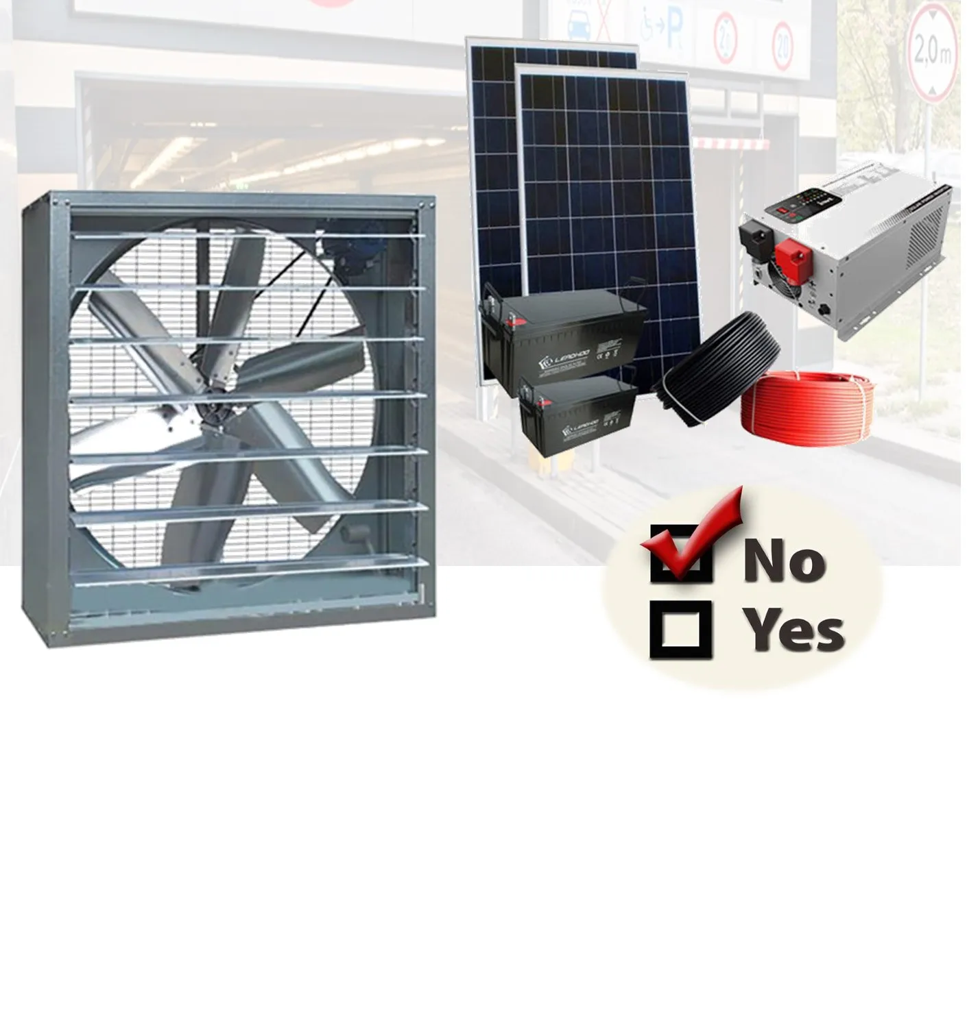 1220mm Solar Powered Daynight Wall Ventilation Dc Exhaust Fan 48