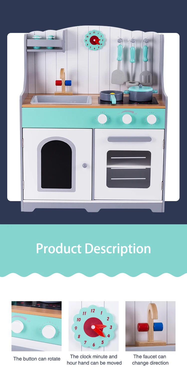 Children Kitchen Accessories Pretend Cooking Play Set Toy Wooden Kids