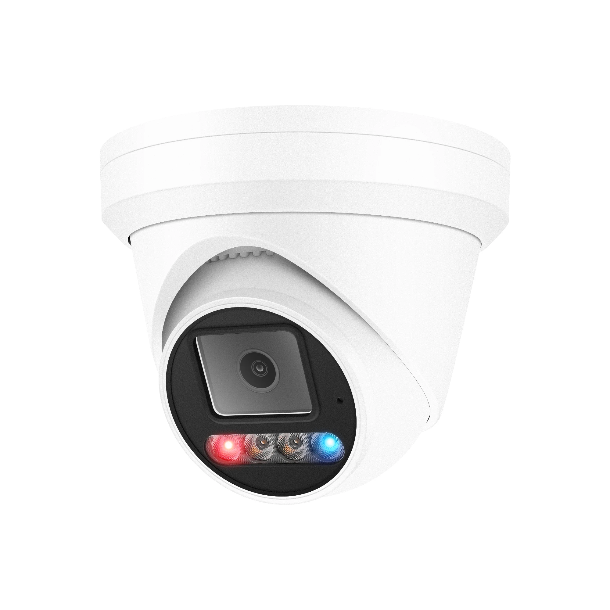 4K PoE security camera mounted on wall with Ethernet cable connection