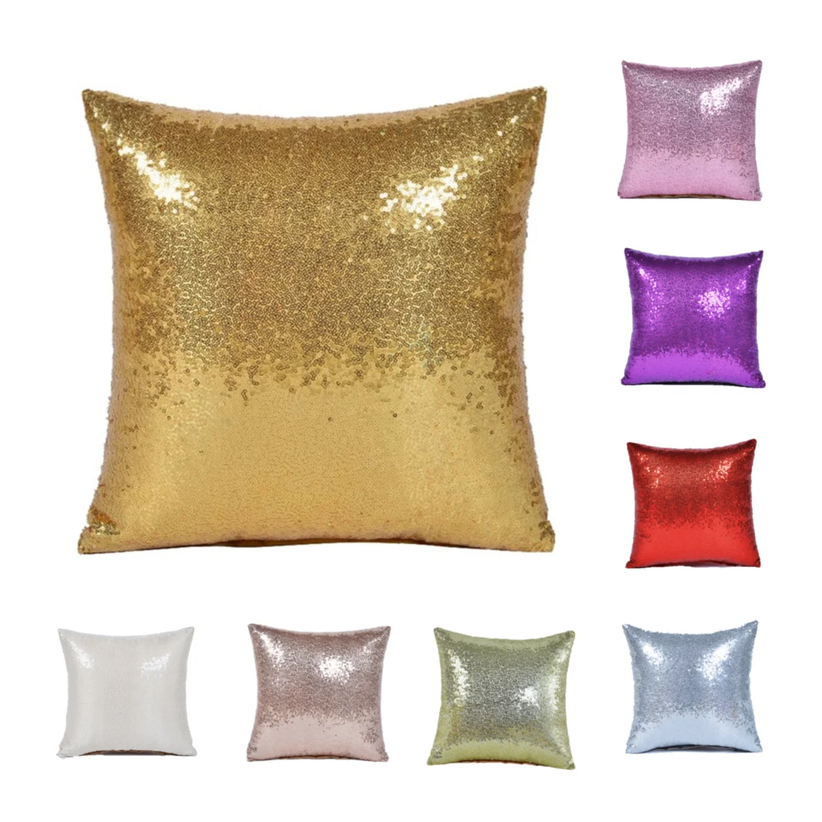 silver sequin cushion