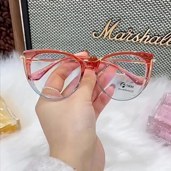 2024 Vintage TR90 Oval Anti-blue Glasses Frame Women Fashion