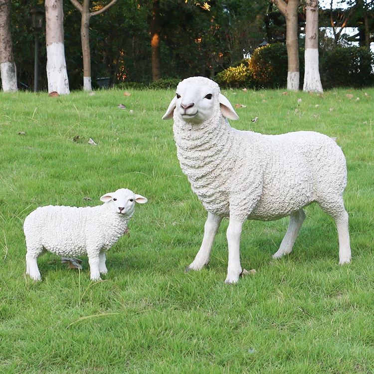 Decorative Garden Animal Life Size Resin Sheep,Lamb Figurines Resin