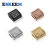 Factory Wholesale One Side Diamond Iced Out Jewelry Findings DIY Micro Paved 3A CZ Jewelry Square Charms Spacer Beads