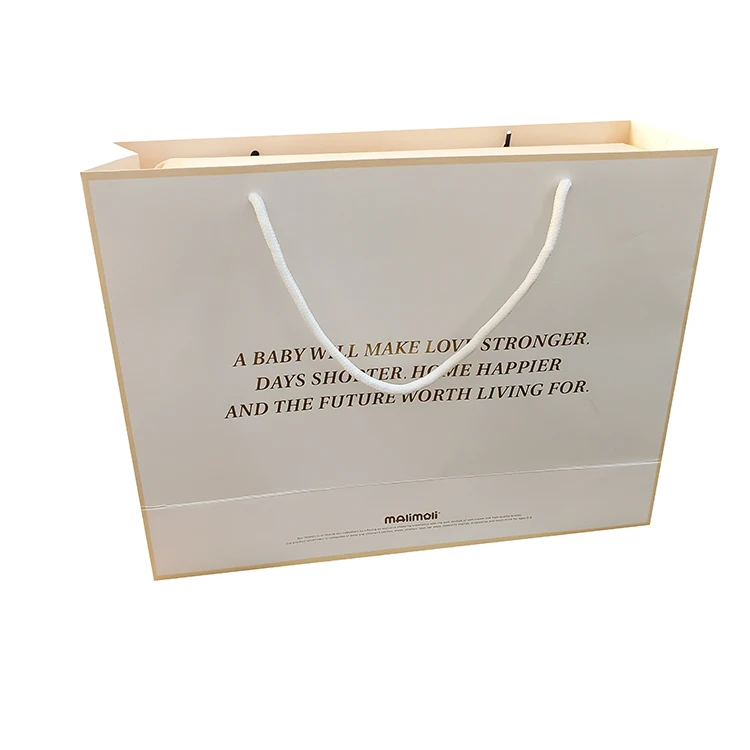
Custom Personalized Present Carrier Wrapping White Kraft Paper Gift Bag With Twisted Handles 