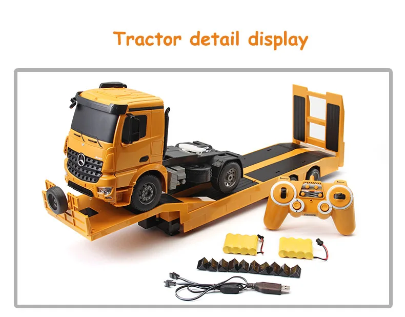 400mAh Remote Control RC Truck Flatbed Semi Trailer Electronics Hobby Kids Toy 