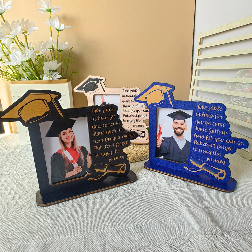 Graduation Cap Shape Wooden Photo Frame for Graduation Season Home ...