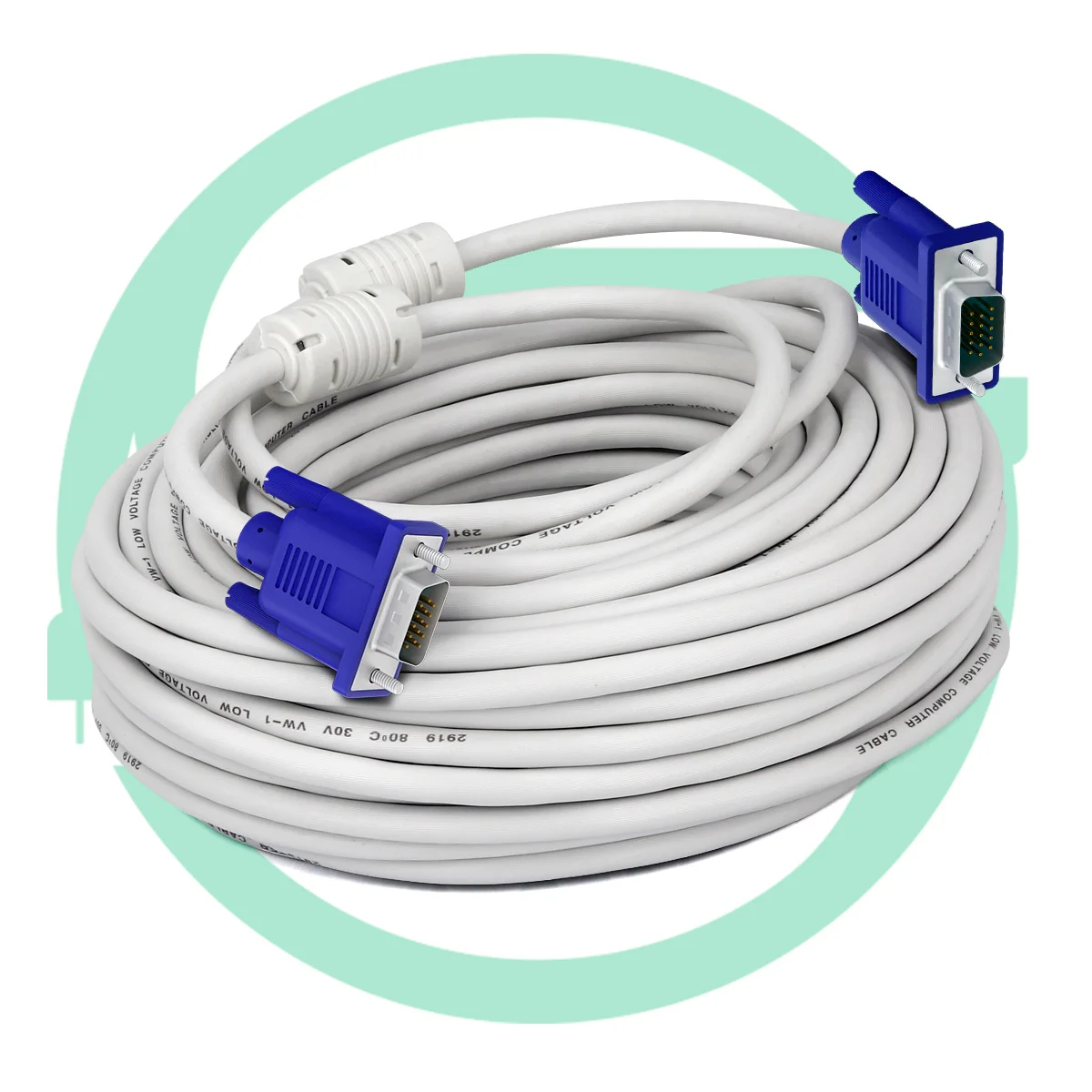 20m 3+4 Vga Cable Male To Male Computer Vga Cord Monitor In Computer