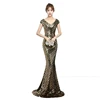 A1689 New 2019 Design Long Sexy Mermaid Leather Dress Fish Cut Strap Expensive Elegant Evening Dress For Ladies Party Wear