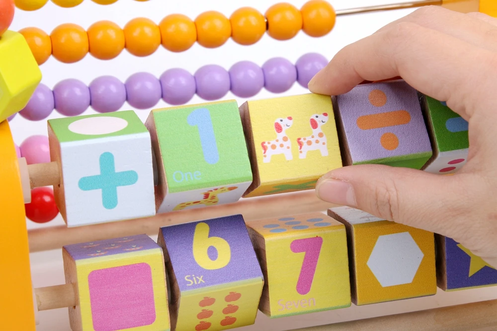 montessori木制数学玩具多功能算盘玩具早学教具儿童益智玩具