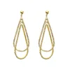 Free Sample claw water drop shape gold drop earrings