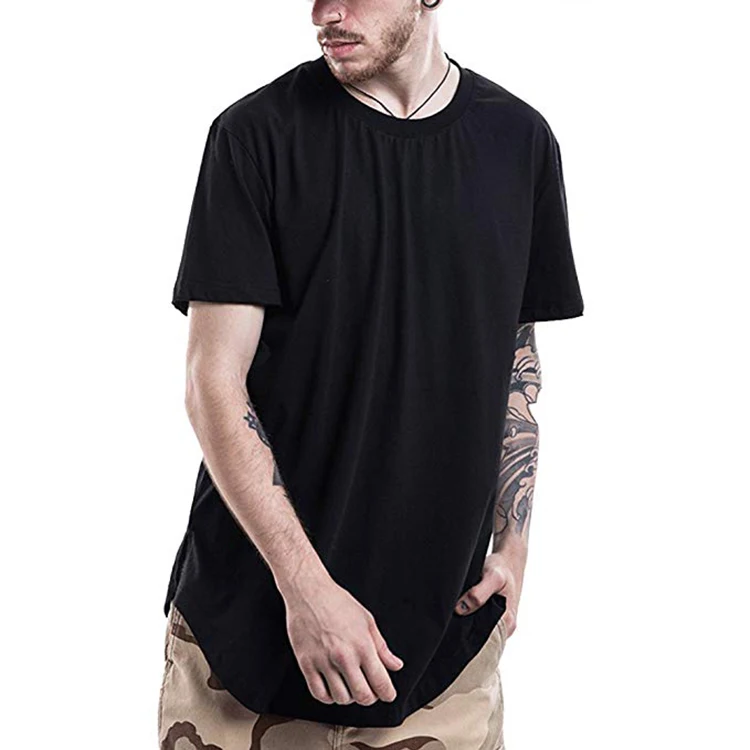 

Wholesale Men Hip Hop T-Shirt Blank Oversize Style Long T Shirt Hip Hop Tshirt, Customized color