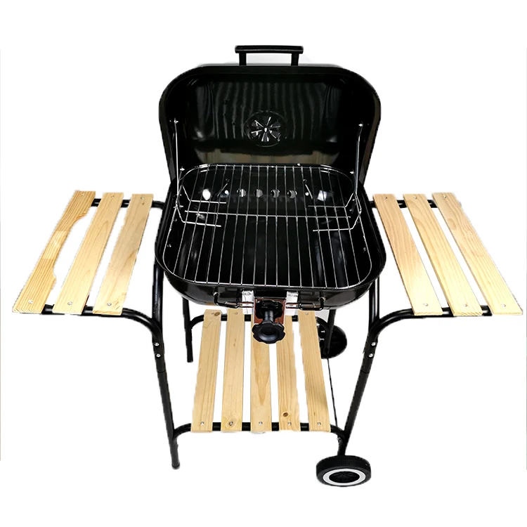 Square Outdoor Kitchen Trolly Bbq Barbeque Grills Charcoal
