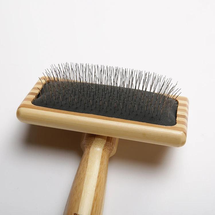 Bamboo Magic Soft Dog Grooming Pet Brush Wood Cleaning Removal Massage