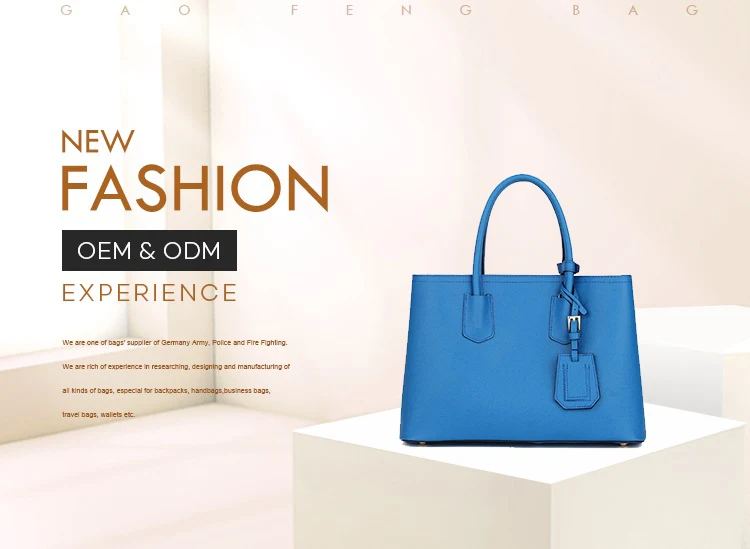 New Design Waterproof Genuine Leather Korean Girls Saffiano Leather Bags Tote Handbag for Women
