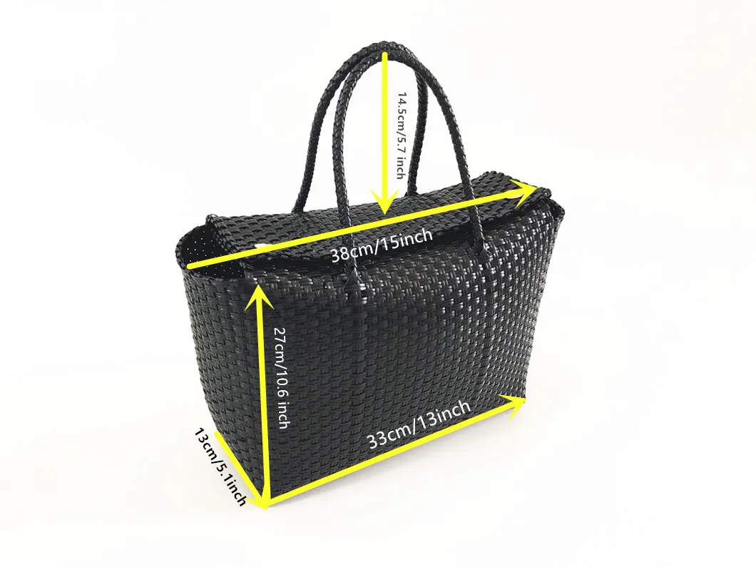 Large Plastic Woven Straw Bag Recycled Weave Plastic Handbag Buy