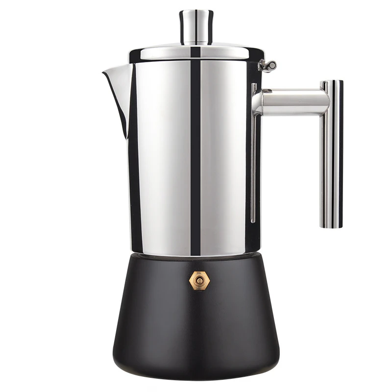Custom Logo Stovetop Espresso Maker Stainless Steel Italian Coffee Machine Maker 3Cup 6Cup Moka Pot Induction Espresso Pot details