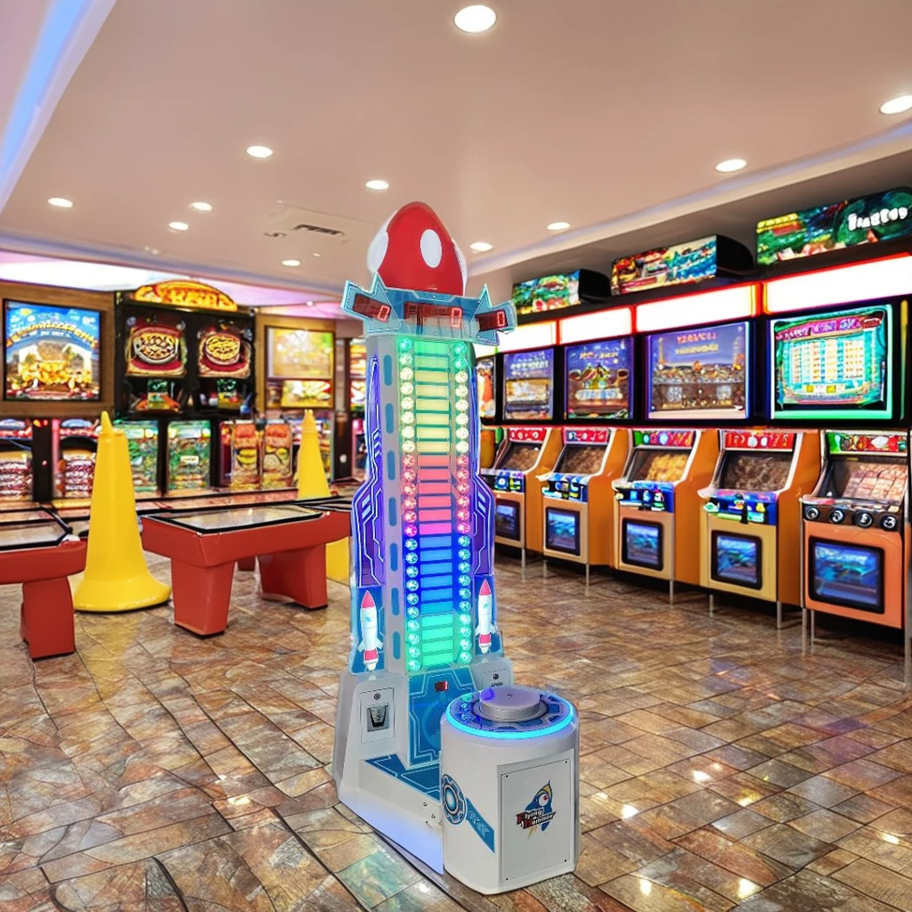 RaiseFun Metal Arcade Machine Coin-Operated Hammer Slam Strength Games with Ticket Redemption for Amusement Parks factory