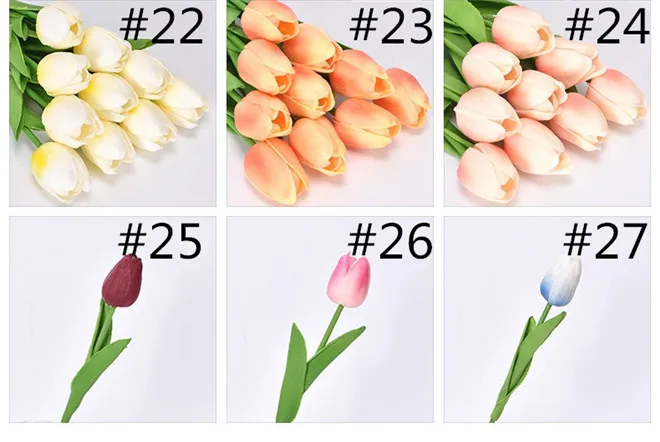 Colorful Wedding PU Tulip Artificial Flower
