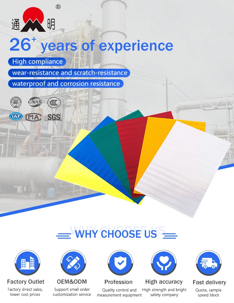 TM9200 High Intensity Prismatic China Reflective Sheet For Traffic Signs
