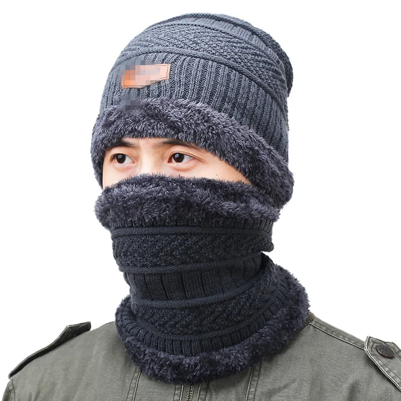 Laine tricot beanie chapeau femmes hommes hiver chaud câble tricot polaire doublé 
