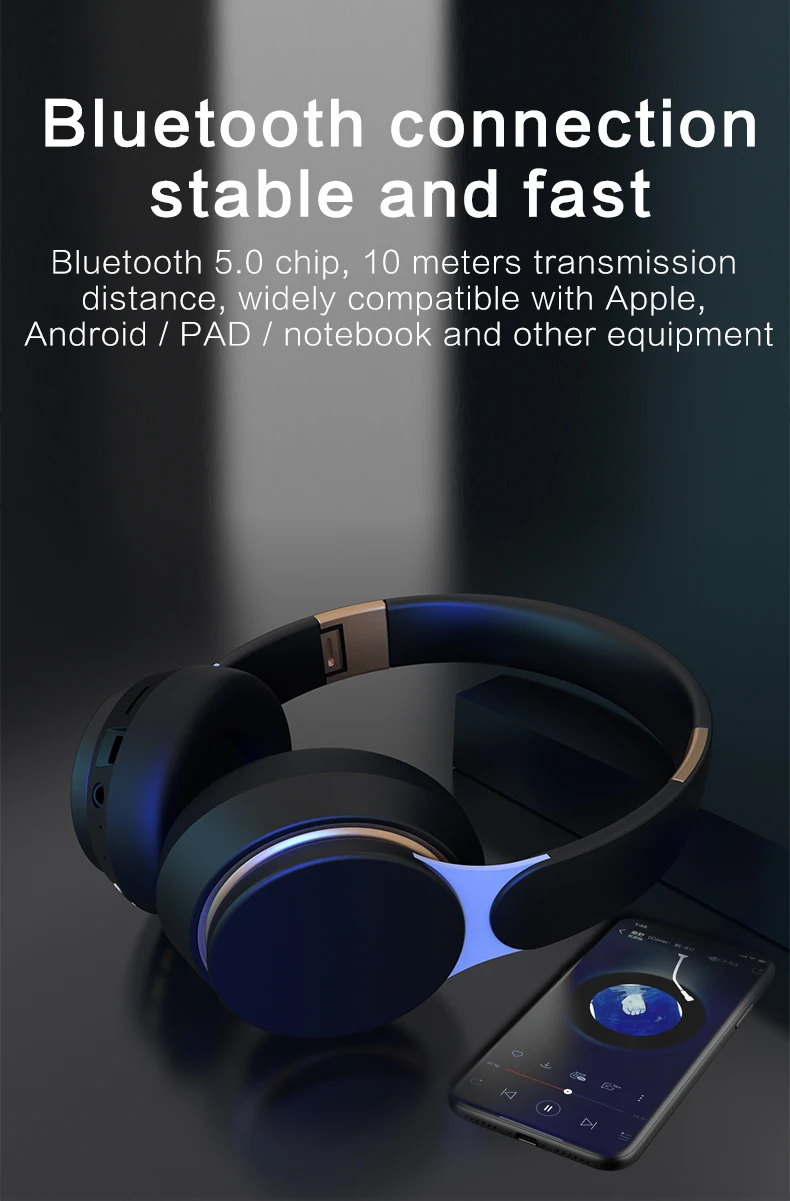 Bests Headband Earphones Wireless Music Stereo Earphone Wireless Blue Tooth Headset Noise Cancelling - ANKUX.COM