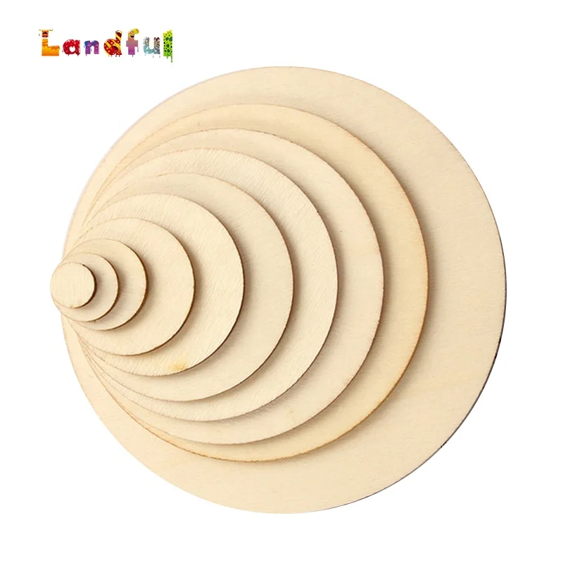 Custom Size Natural Unfinished Blank Round Discs Ornaments Circles