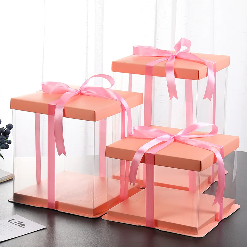 Multiple Cute Design Pink Cake Takeaway Boxes Wholesale Cake Box - Buy ...