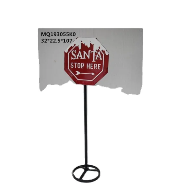 Metal Stamp Sign  Brand Name Christmas  Decoration with Stand