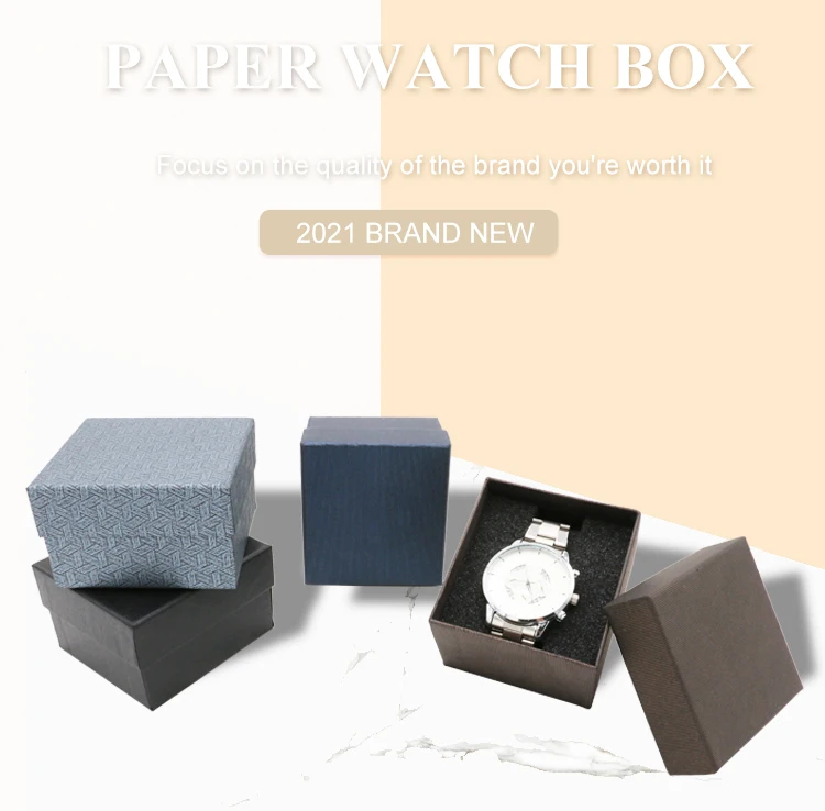 2021 Wholesale Cardboard Paper Gift Packaging Single Watch Box Case