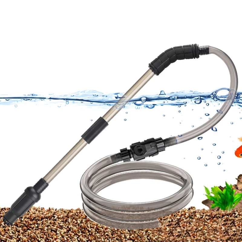 Hygger Telescopic Aquarium Siphon Kit Fish Tank Vacuum Cleaner Water Change With 4.9 Ft Long