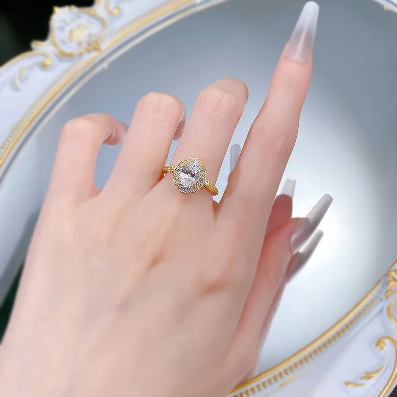S925 Silver European American Style High Lab Diamond Ring Oval Pigeon Egg 6*8 Simple Female Fashion Lab Diamond Ring