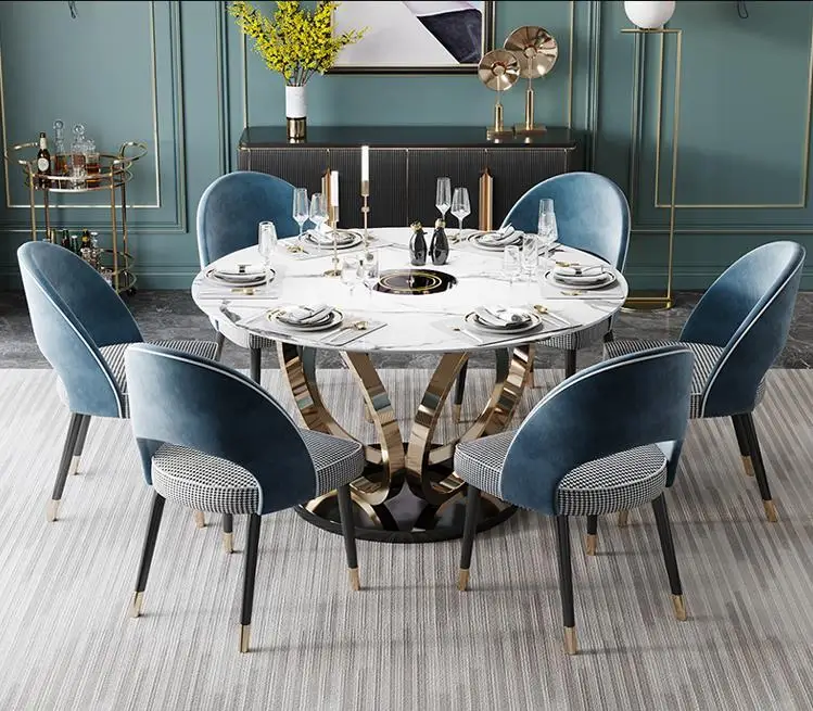 2020 top luxury  hotel restaurant Round marble Dining table