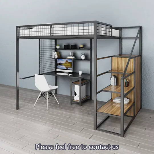 Steel Double Decker Metal Dormitory Bed Frame Kids Double Deck Bed